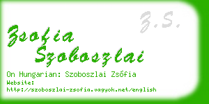 zsofia szoboszlai business card