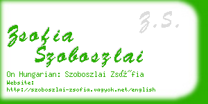 zsofia szoboszlai business card